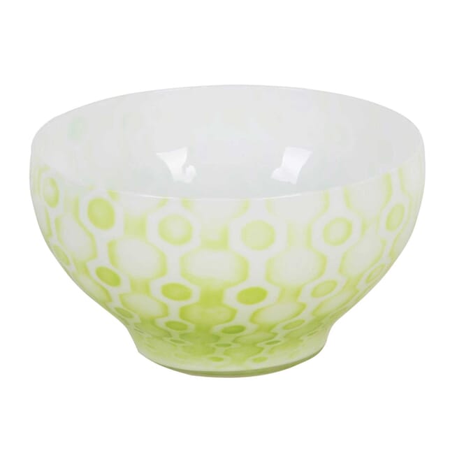 Kosta Boda Glass Bowl with Apple Green Enamelling DA3012498