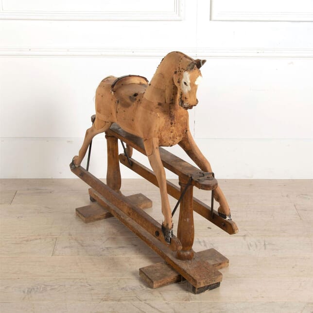 19th Century Carved Wooden Rocking Horse