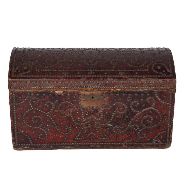 Decorative French Leather Studded Box