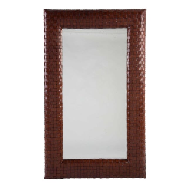 Woven Leather Framed Mirror