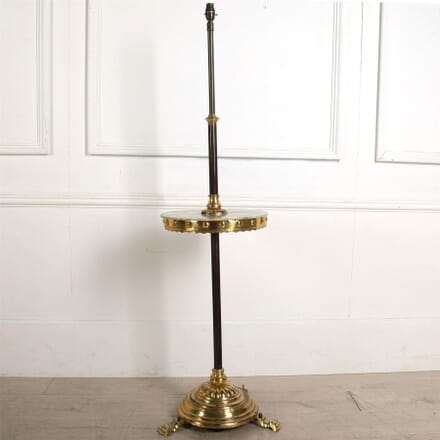 Brass Standard Lamp with Marble Table LF2161394