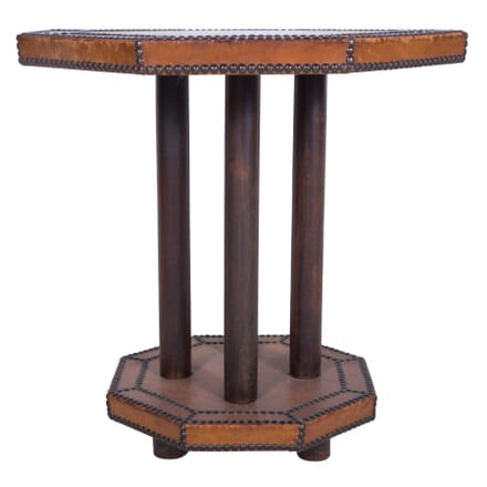 French Art Deco Leather Side Table TC7359912