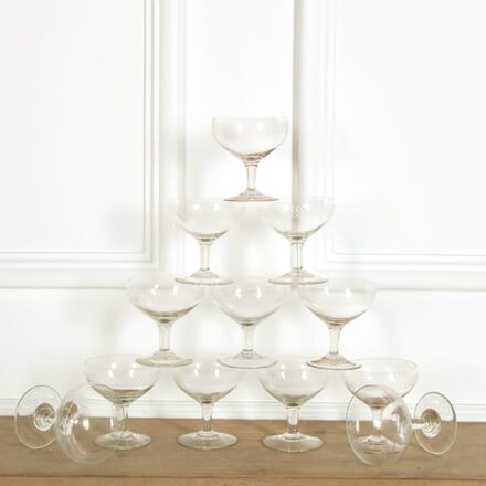 Twelve Etched Champagne Coupes DA159093