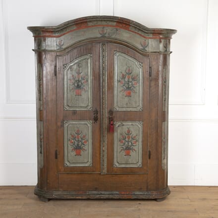 19th Century Tyrolean Hand-Painted Linen Cupboard CU3722131