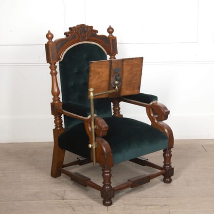 19th Century Victorian Oak Throne Chair with Reading Stand CH6421873