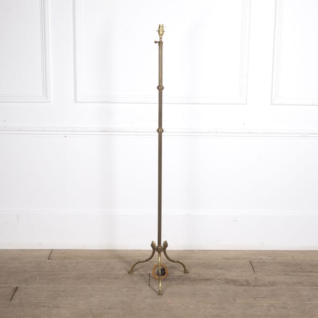 20th Century Brass Floor Lamp With Lions Paw Feet LF1521059