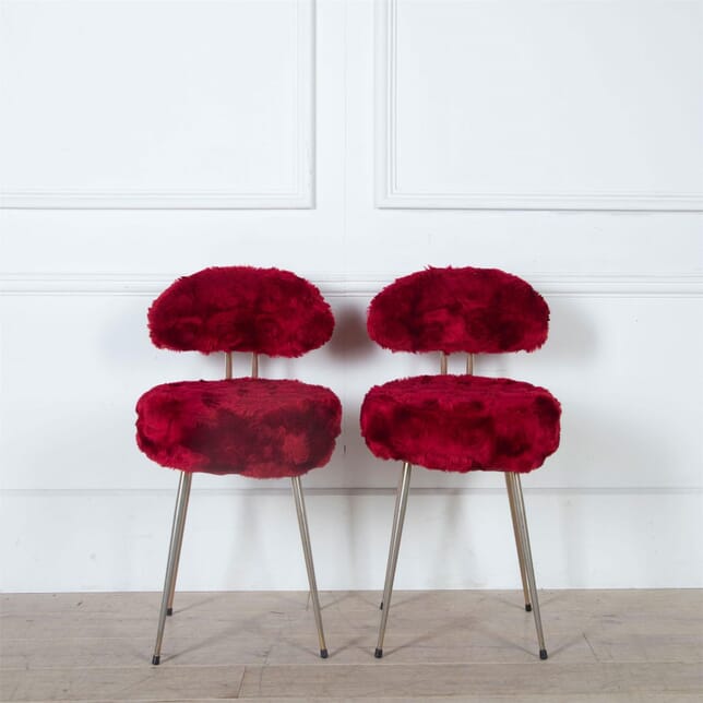 Vivid Red Furry Chairs
