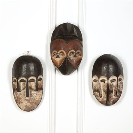 3 Wooden Nigerian Masks WD558680