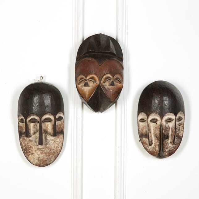 3 Wooden Nigerian Masks WD558680