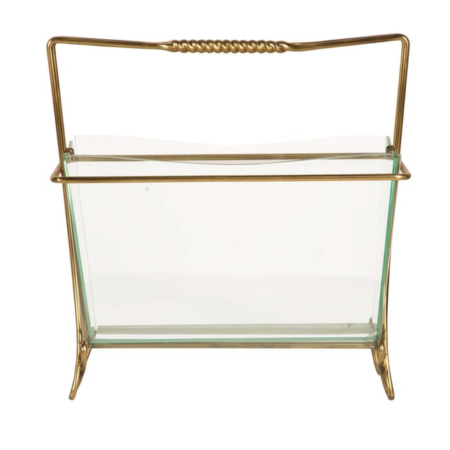 Brass and Glass Magazine Holder by Cristal Arte OF3059540