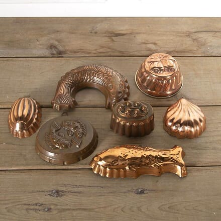 A Selection Of Seven Decorative Victorian Copper Moulds DA597079