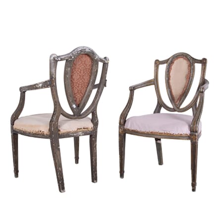 Pair of 19th Century Painted and Decorated Armchairs CH1060313