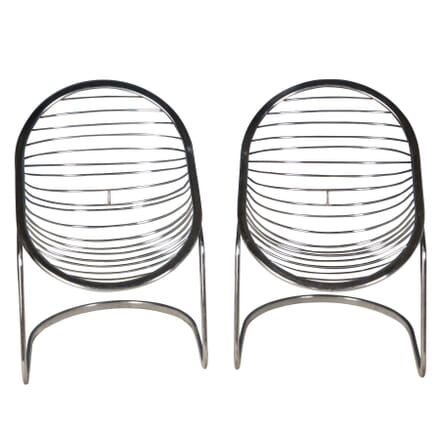 Pair of Chrome Egg Chairs CH3757048