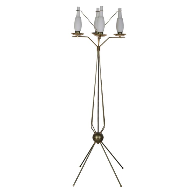Italian Metal and Brass Floor Lamp LF3055859
