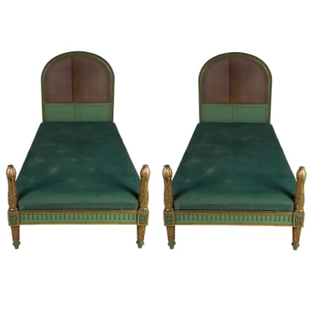 Pair of Carved Gilt and Cane Bed Frames OF5856547