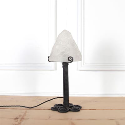Small Art Deco Table Lamp By Degué, Little Wrought Iron Table Lamps