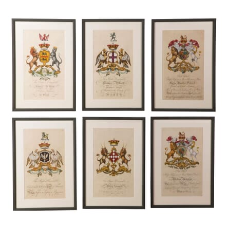 Rare Set of 6 Engravings of Coats of Arms by Joseph Edmondson WD6158234