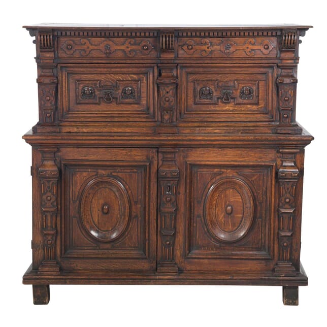 17th Century Carved Oak Enclosed Chest CC0357337
