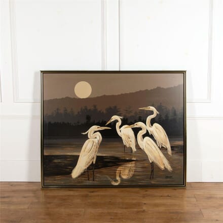 Oil Painting of Herons WD537249